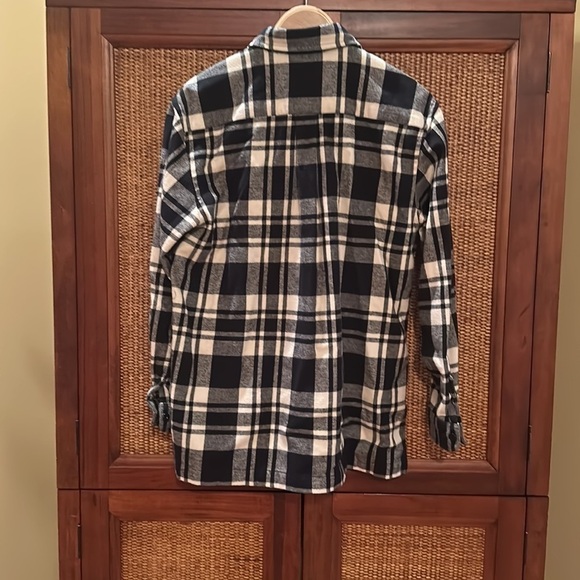 Lauren Ralph Lauren Plaid Flannel Zipper Shacket Petite Small - Picture 5 of 6